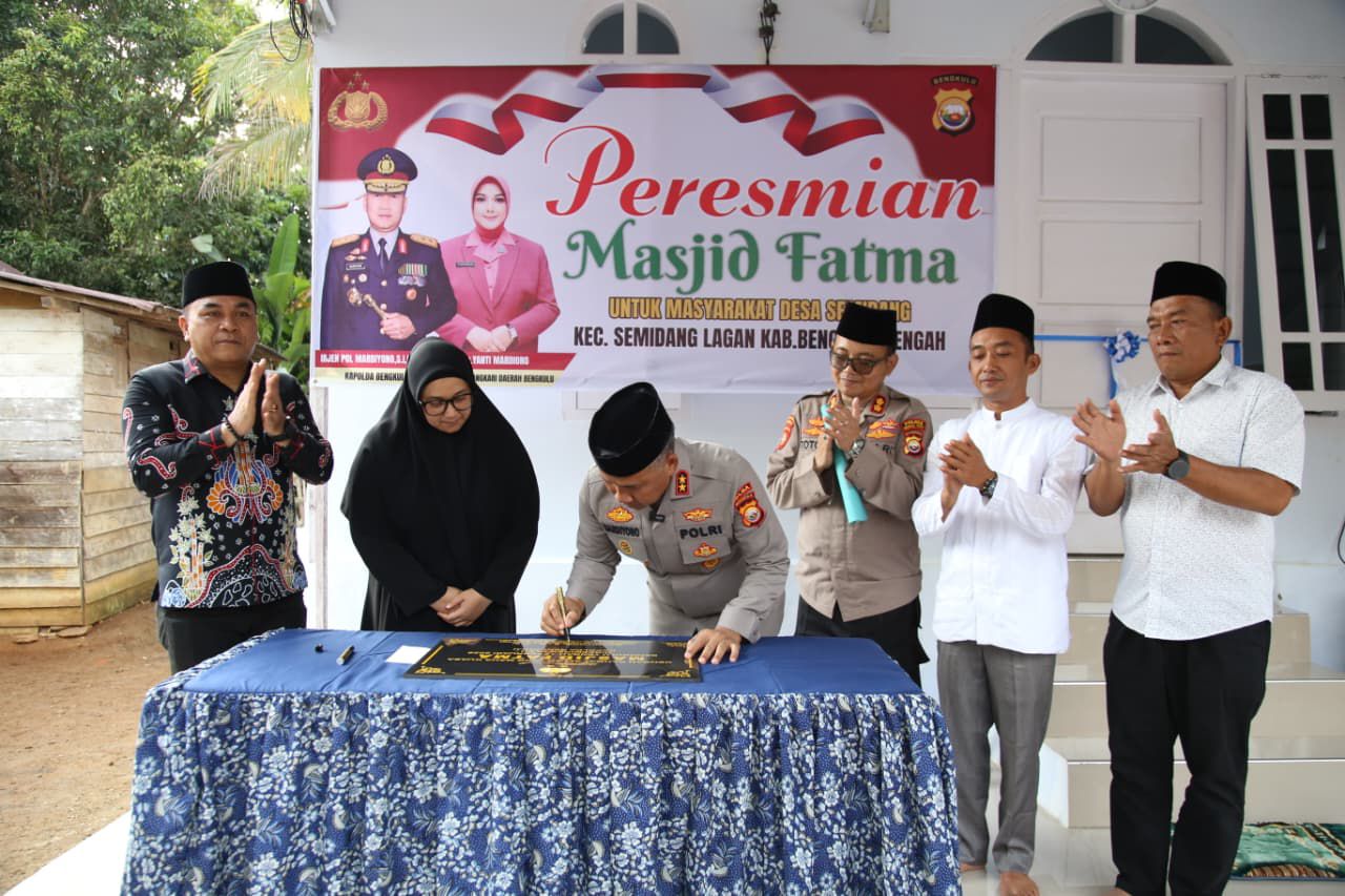 Kapolda Bengkulu Resmikan Masjid Fatma, Wujud Bhayangkara Jelajah Berkah di Bengkulu Tengah